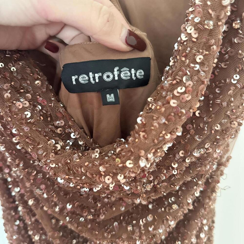 Retrofête Mich Mini Dress in Bronze - Picture 5 of 8